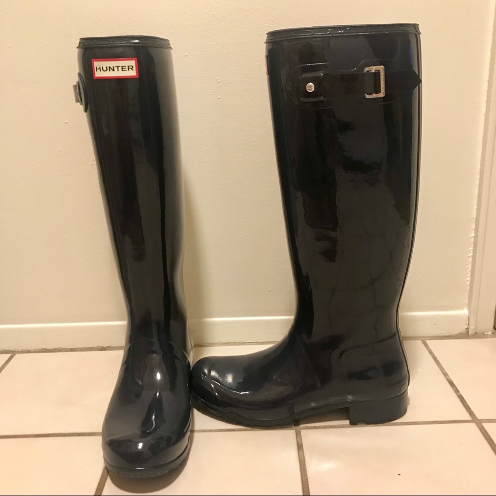 Hunter Tour Original Tall Boots - Midnight Size 8